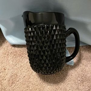 Collectible 1960 Cameo Black Amethyst Indiana Glass Tiara DiamondPoint Pitcher